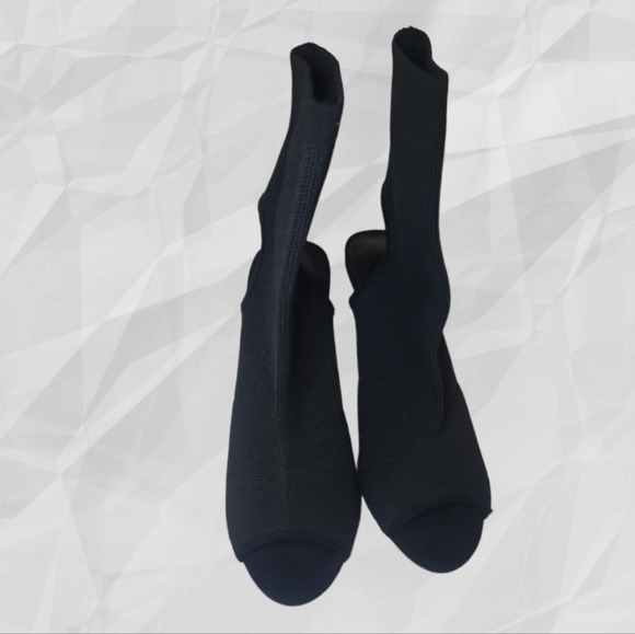 FOREVER 21 Peep Toe Sock Ankle Boots Size 6 - Picture 6 of 9